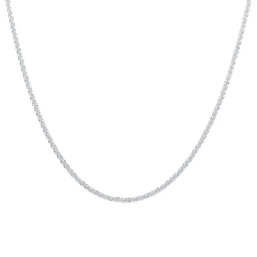 Sparkling Silver Necklace – Trendy Clavicle Chain Choker for Women & Girls