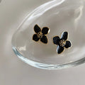 Vintage Sweet Flower Stud Earrings – Multi-Colored Fashion Jewelry for Women & Girls