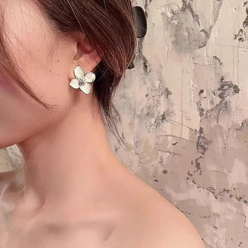 Vintage Sweet Flower Stud Earrings – Multi-Colored Fashion Jewelry for Women & Girls