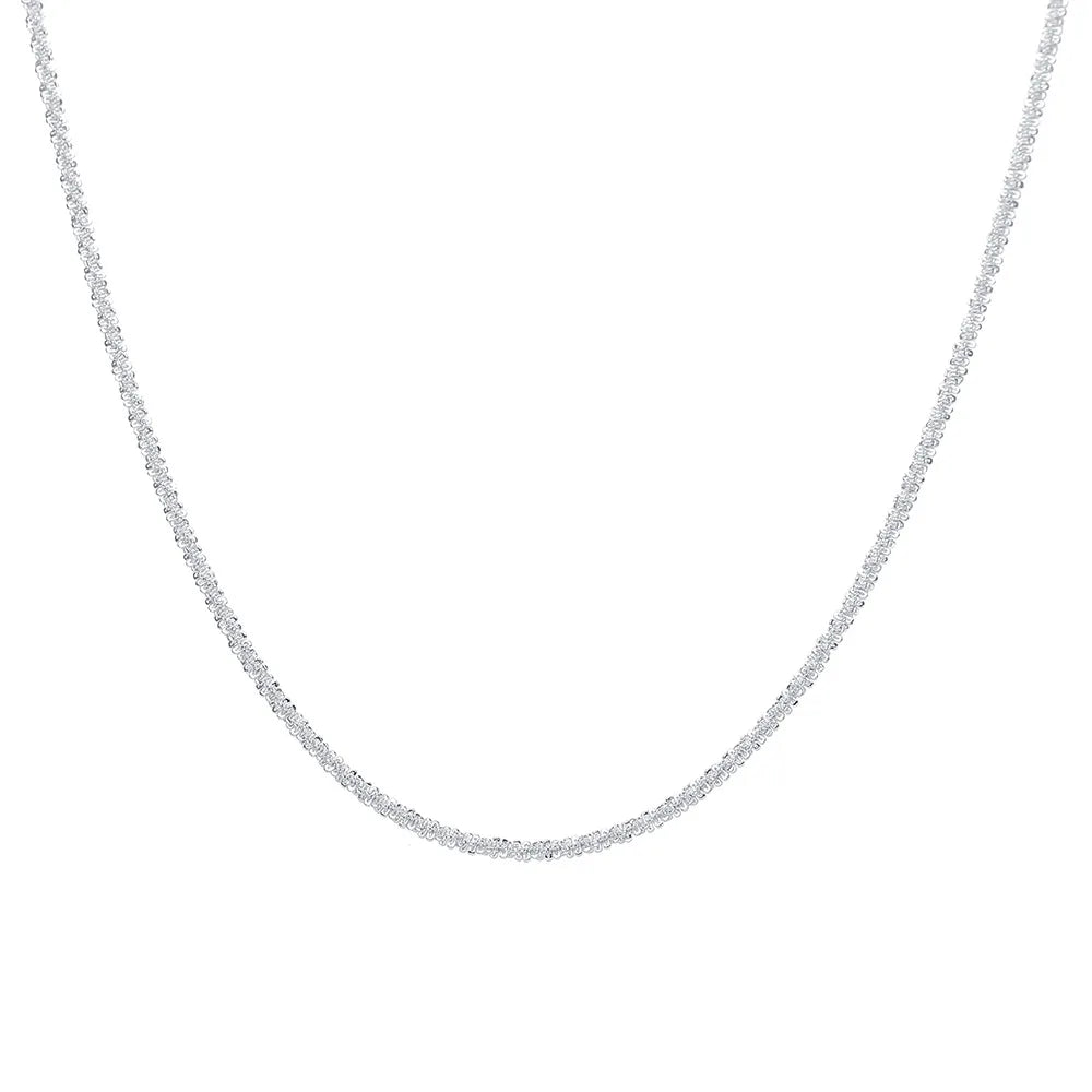 Sparkling Silver Necklace – Trendy Clavicle Chain Choker for Women & Girls