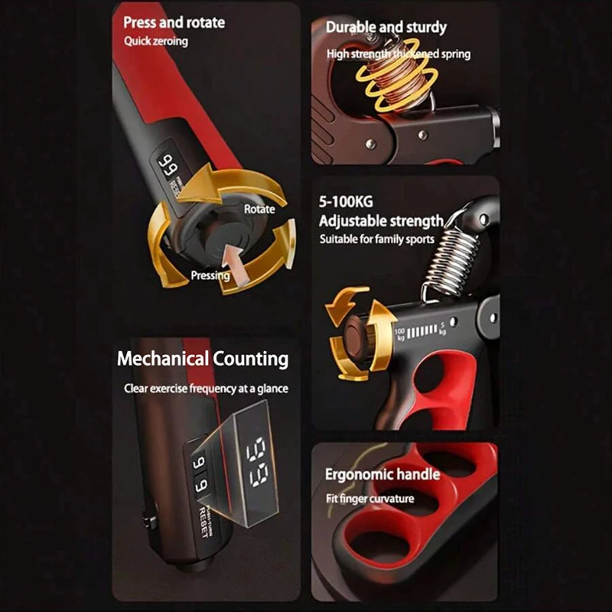 Lucentica® 5–100KG Adjustable Hand Strengthener Unleash Your Power. One Grip at a Time.