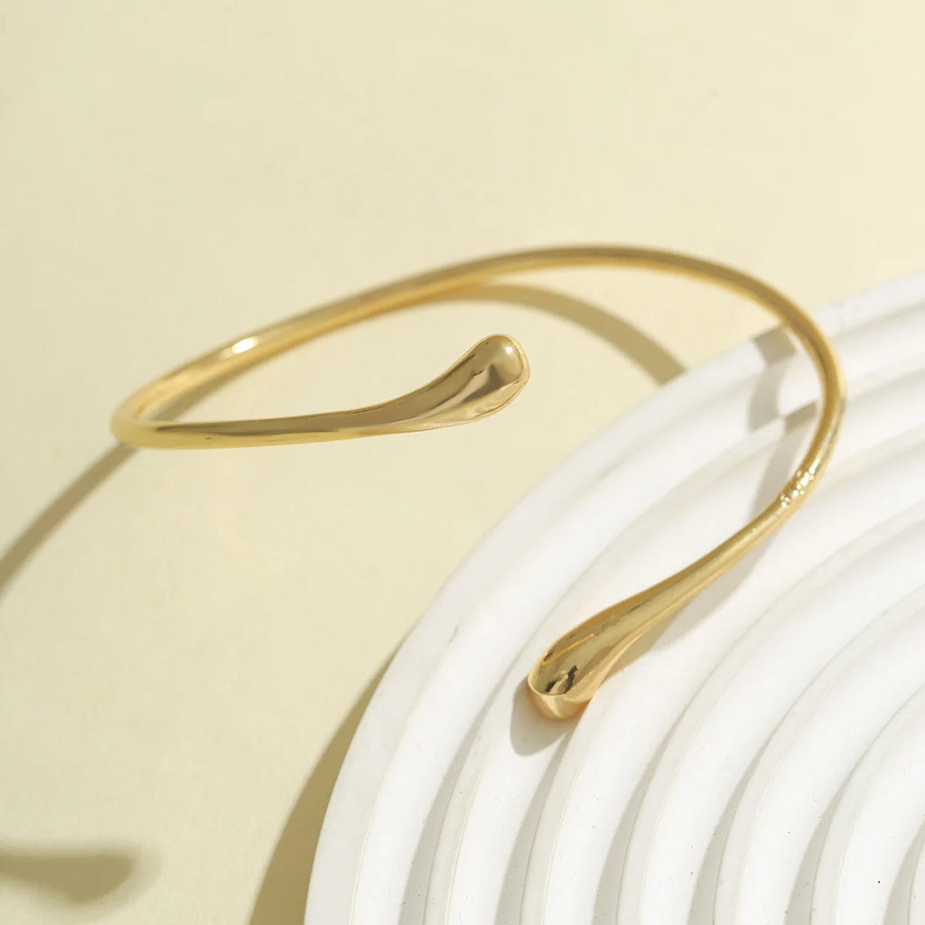 Vintage Adjustable Upper Arm Bracelet – Trendy Geometric Water Drop Bangle for Women
