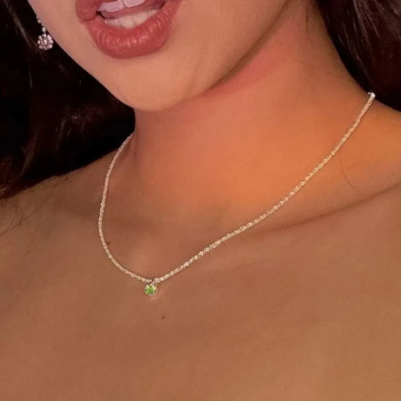 Sparkling Silver Necklace – Trendy Clavicle Chain Choker for Women & Girls